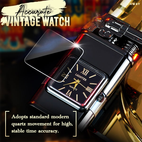 🎉2024 NEW Cithway™ Windproof Dual-Flame Vintage Watch Lighter